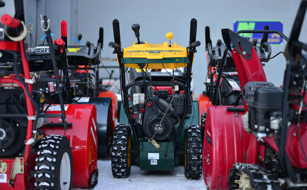Eagle River Small Engine Repair always has a large selection of snowblowers and snow plows and provides snowblower repair as well